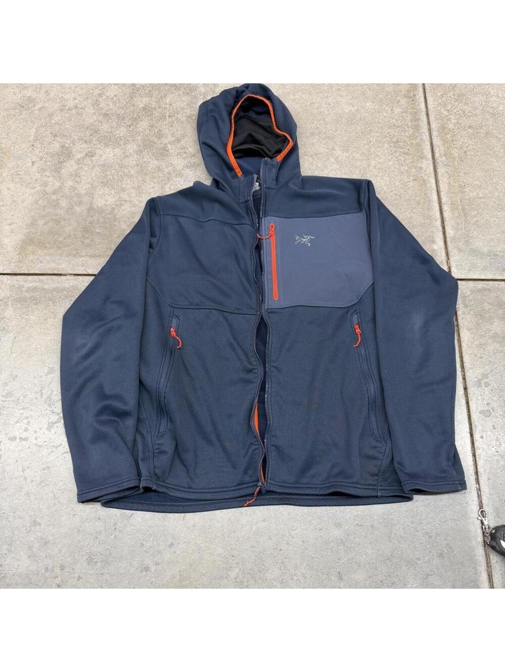 vintage arcteryx fortez hoody dark grey full zip jacket size xl HAS NO ZIPPER